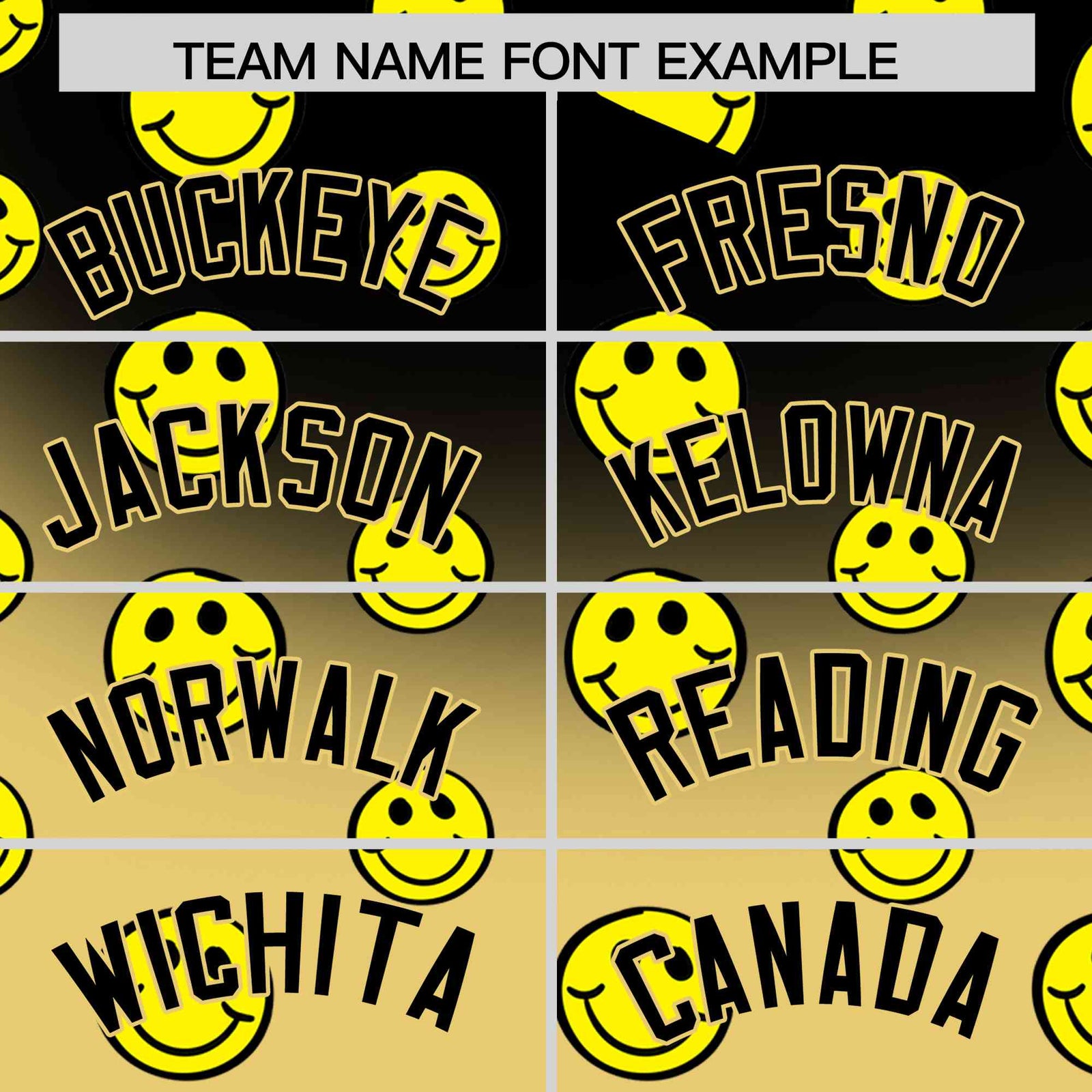 Custom Black Old Gold Graffiti Gradient Pattern Authentic Smile Baseball Jersey