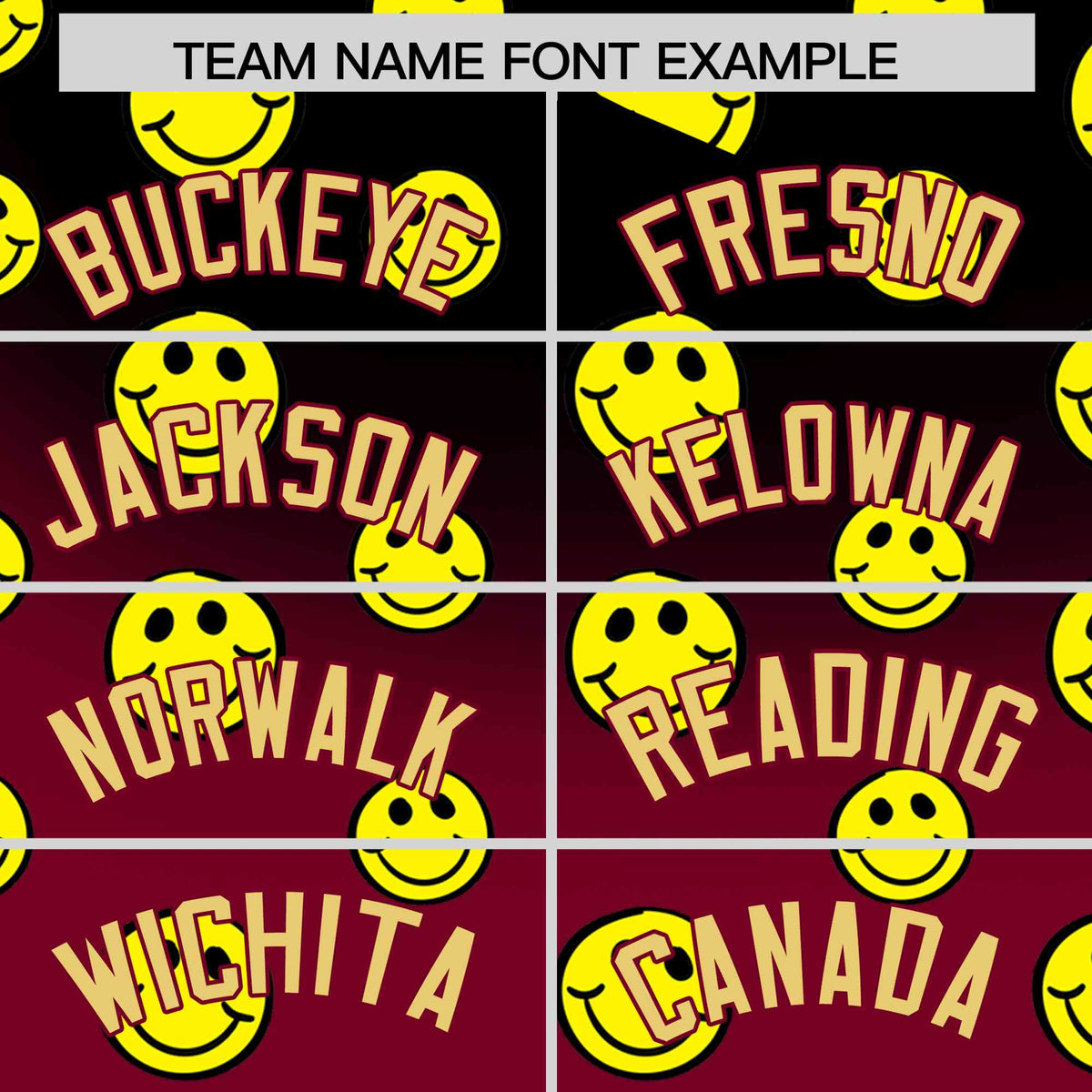 Custom Crimson Black Graffiti Gradient Pattern Authentic Smile Baseball Jersey