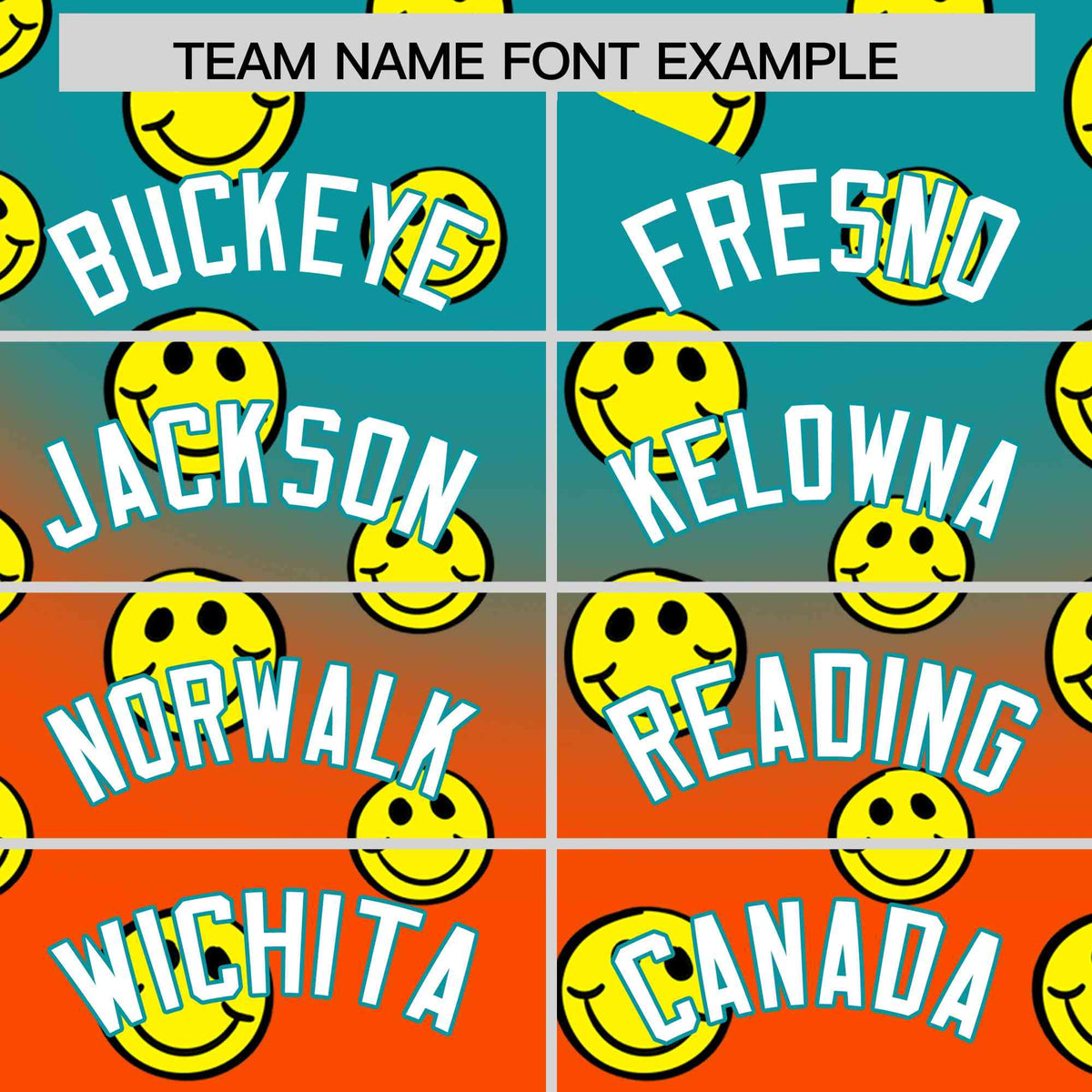 Custom Aqua Orange Graffiti Gradient Pattern Authentic Smile Baseball Jersey