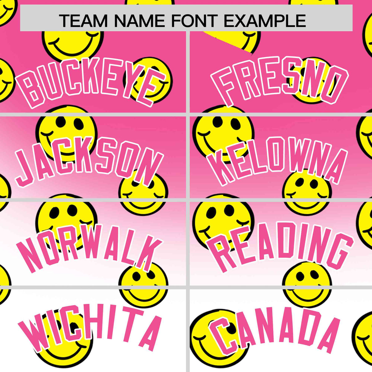 Custom Pink White Graffiti Gradient Pattern Authentic Smile Baseball Jersey