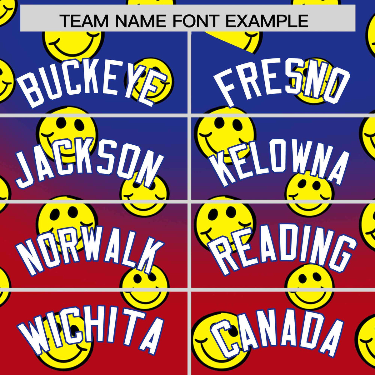 Custom Royal Red Graffiti Gradient Pattern Authentic Smile Baseball Jersey