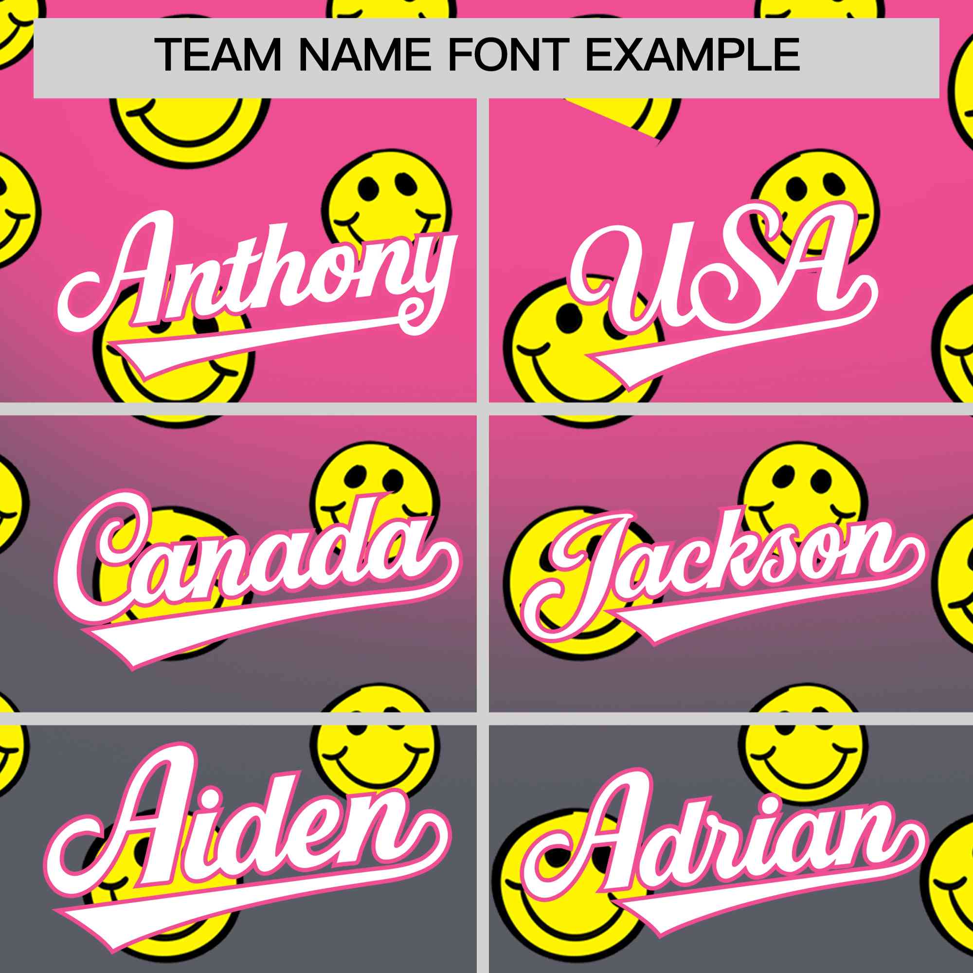 Custom Pink Dark Gray Graffiti Gradient Pattern Authentic Smile Baseball Jersey