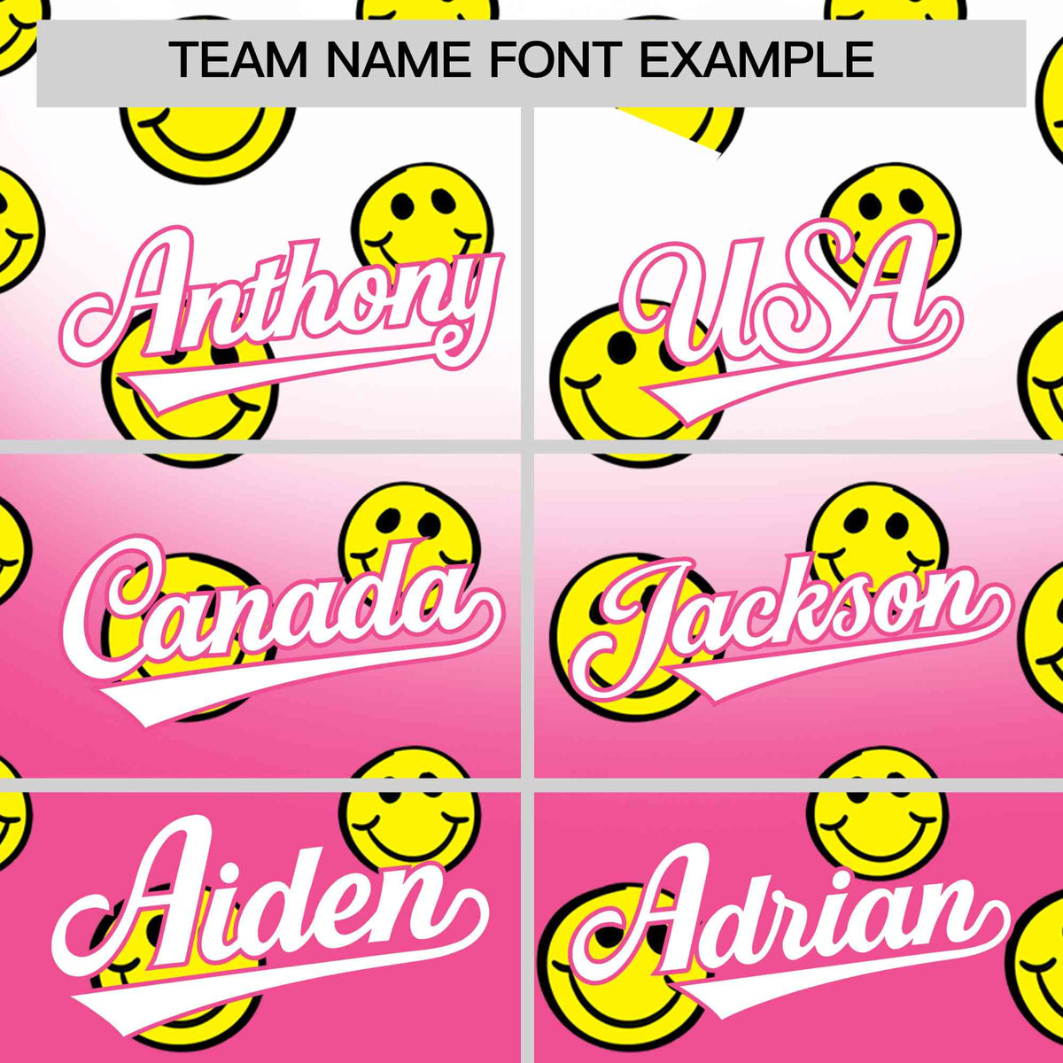 Custom White Pink Graffiti Gradient Pattern Authentic Smile Baseball Jersey