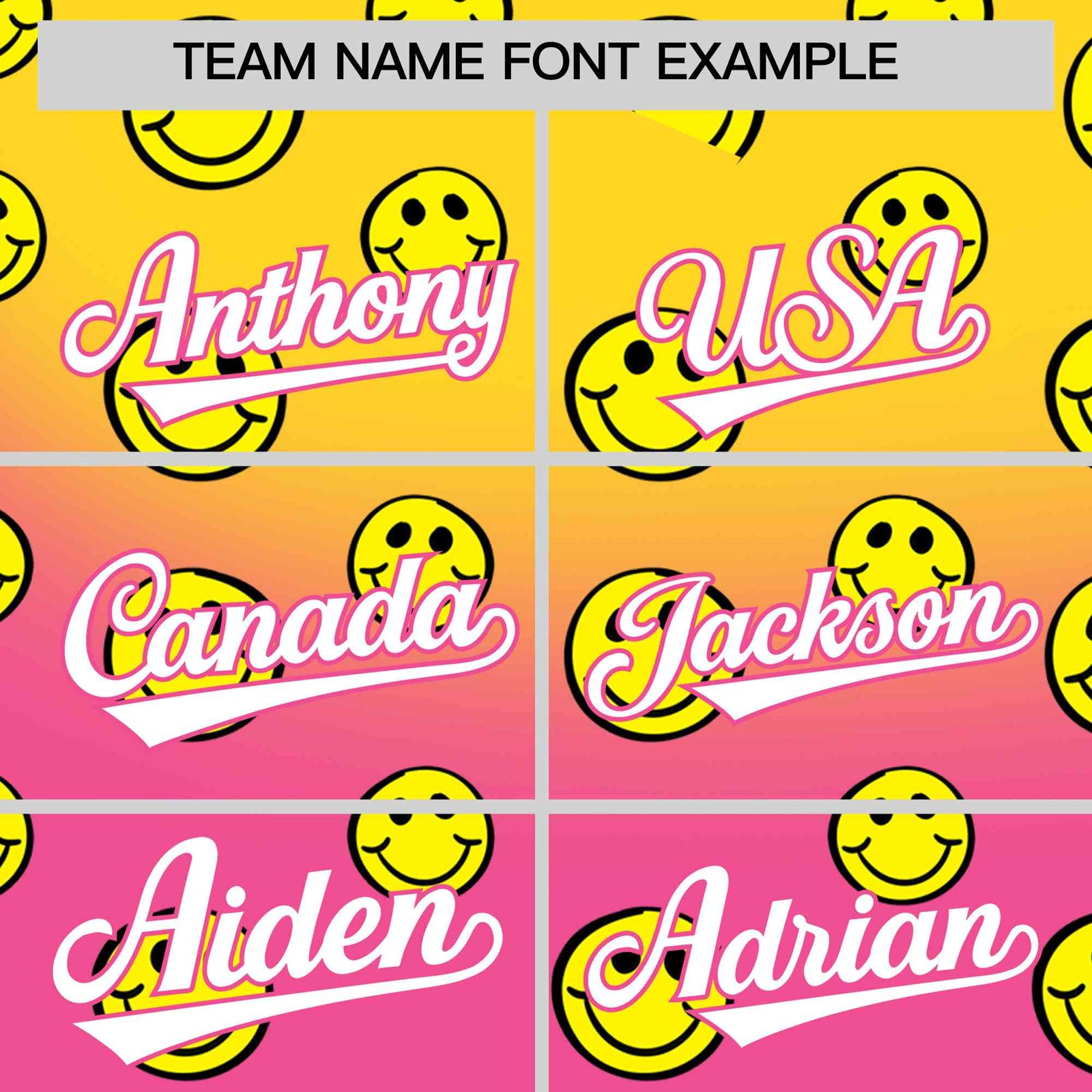 Custom Gold Pink Graffiti Gradient Pattern Authentic Smile Baseball Jersey