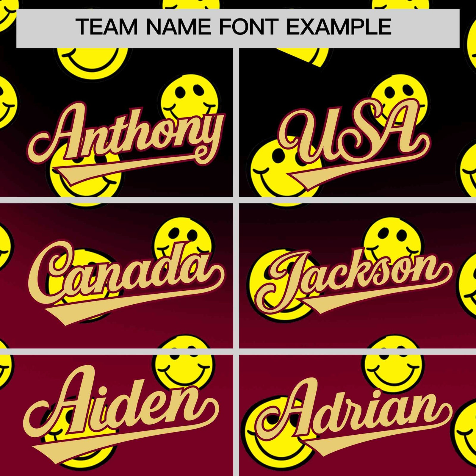 Custom Crimson Black Graffiti Gradient Pattern Authentic Smile Baseball Jersey