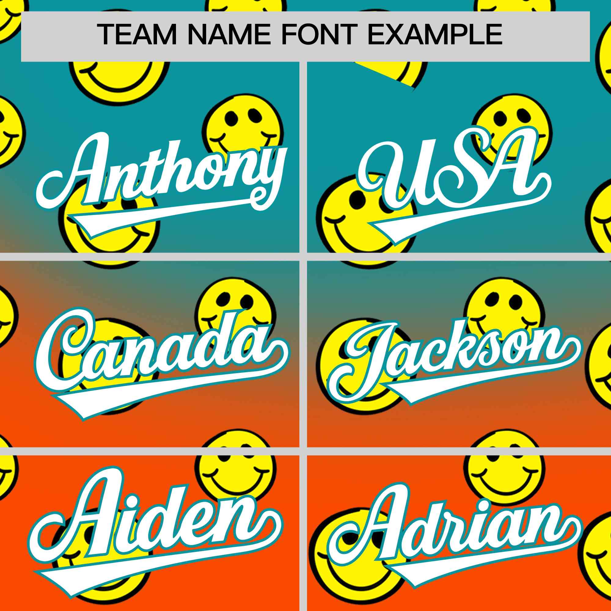 Custom Aqua Orange Graffiti Gradient Pattern Authentic Smile Baseball Jersey