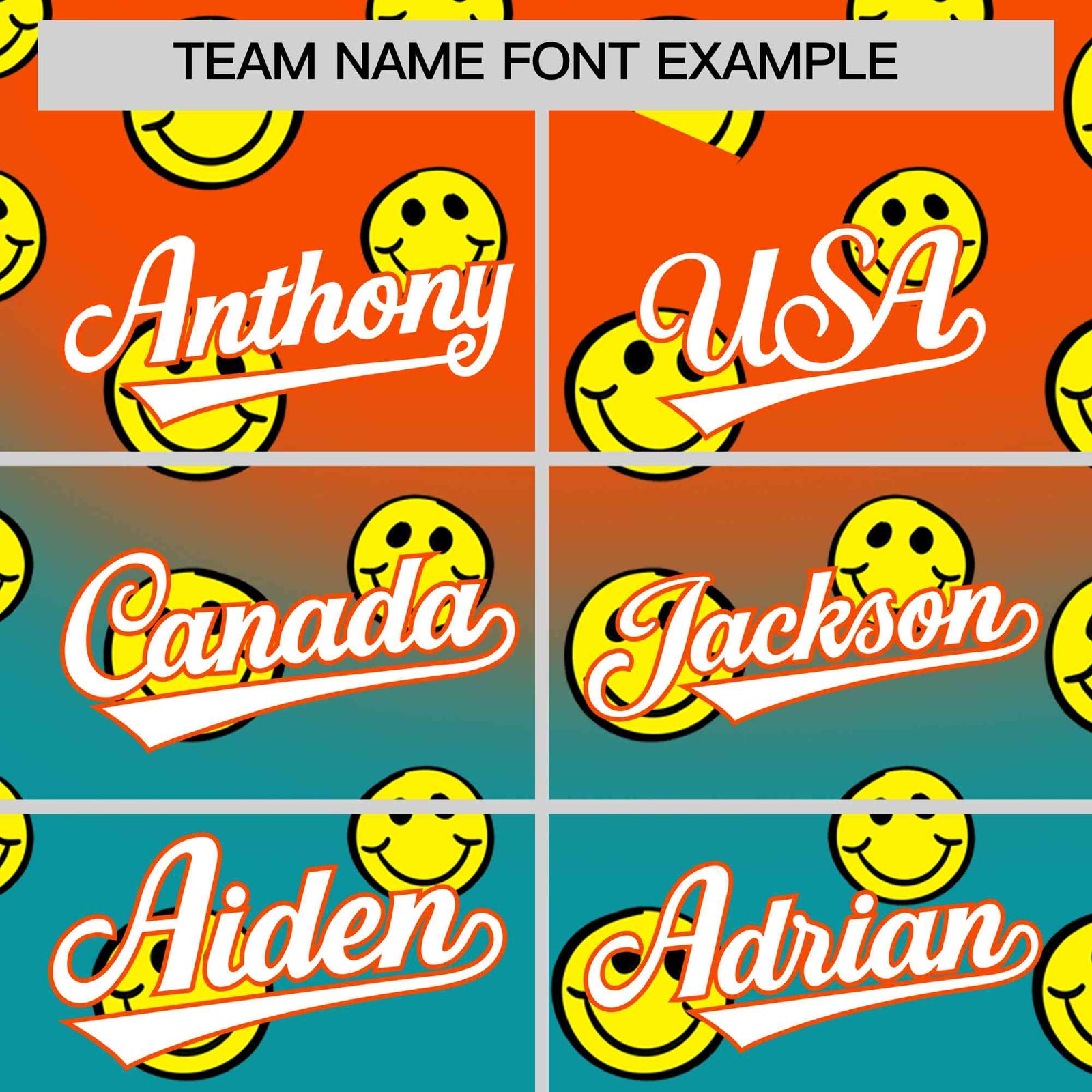 Custom Orange Aqua Graffiti Gradient Pattern Authentic Smile Baseball Jersey