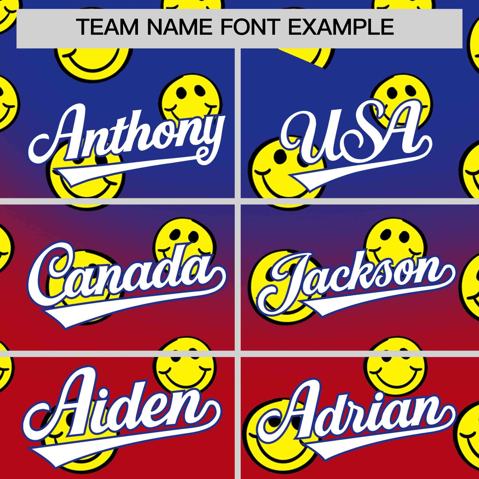 Custom Royal Red Graffiti Gradient Pattern Authentic Smile Baseball Jersey