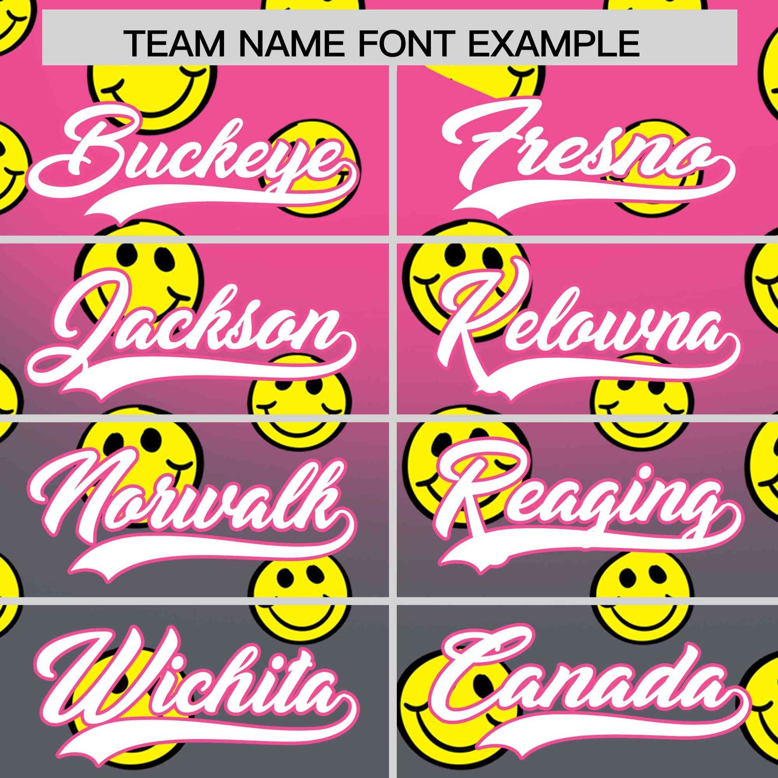 Custom Pink Dark Gray Graffiti Gradient Pattern Authentic Smile Baseball Jersey