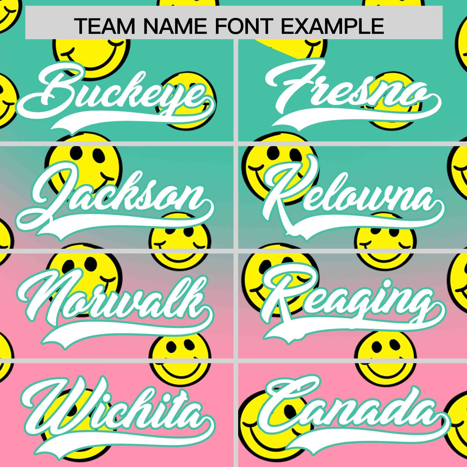 Custom Bright Green Light Pink Graffiti Gradient Pattern Authentic Smile Baseball Jersey