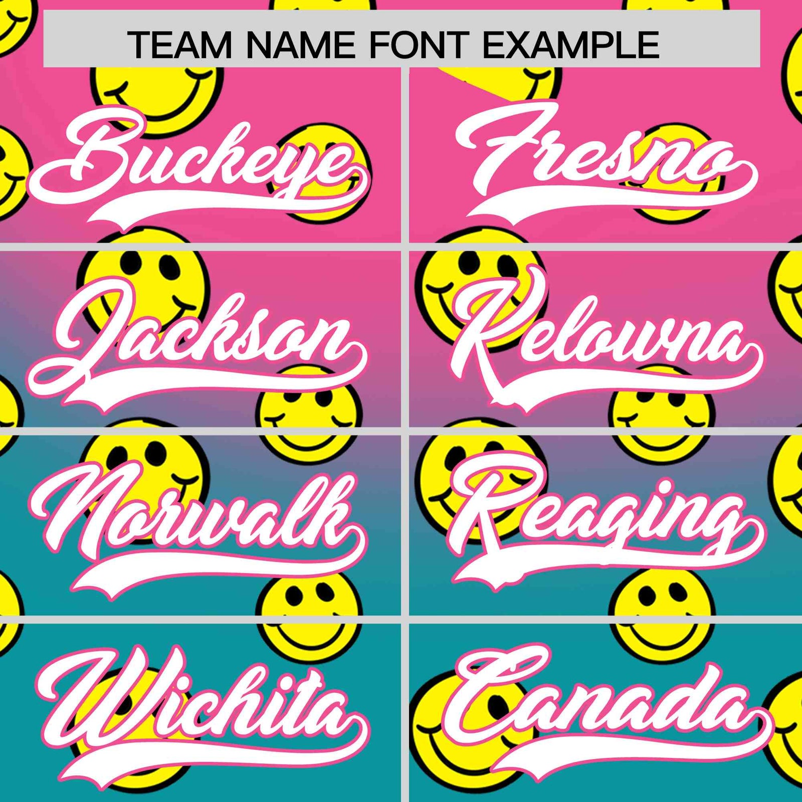 Custom Pink Aqua Graffiti Gradient Pattern Authentic Smile Baseball Jersey