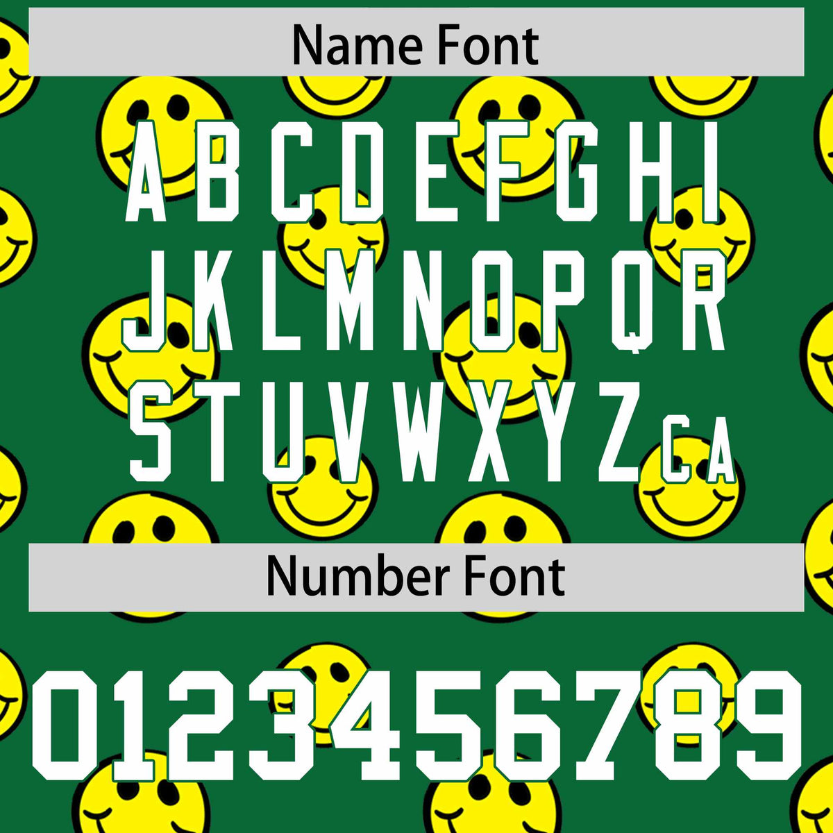 Custom Gold Kelly Green Graffiti Gradient Pattern Authentic Smile Baseball Jersey