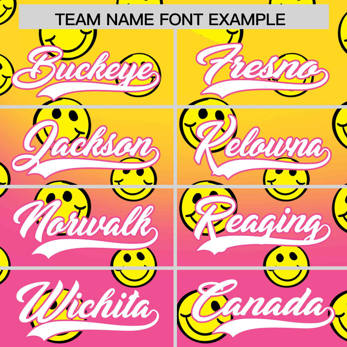 Custom Gold Pink Graffiti Gradient Pattern Authentic Smile Baseball Jersey