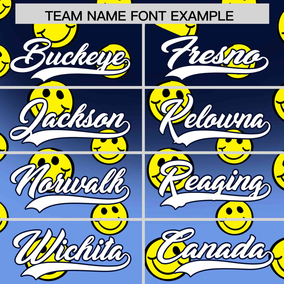 Custom Navy Light Blue Graffiti Gradient Pattern Authentic Smile Baseball Jersey