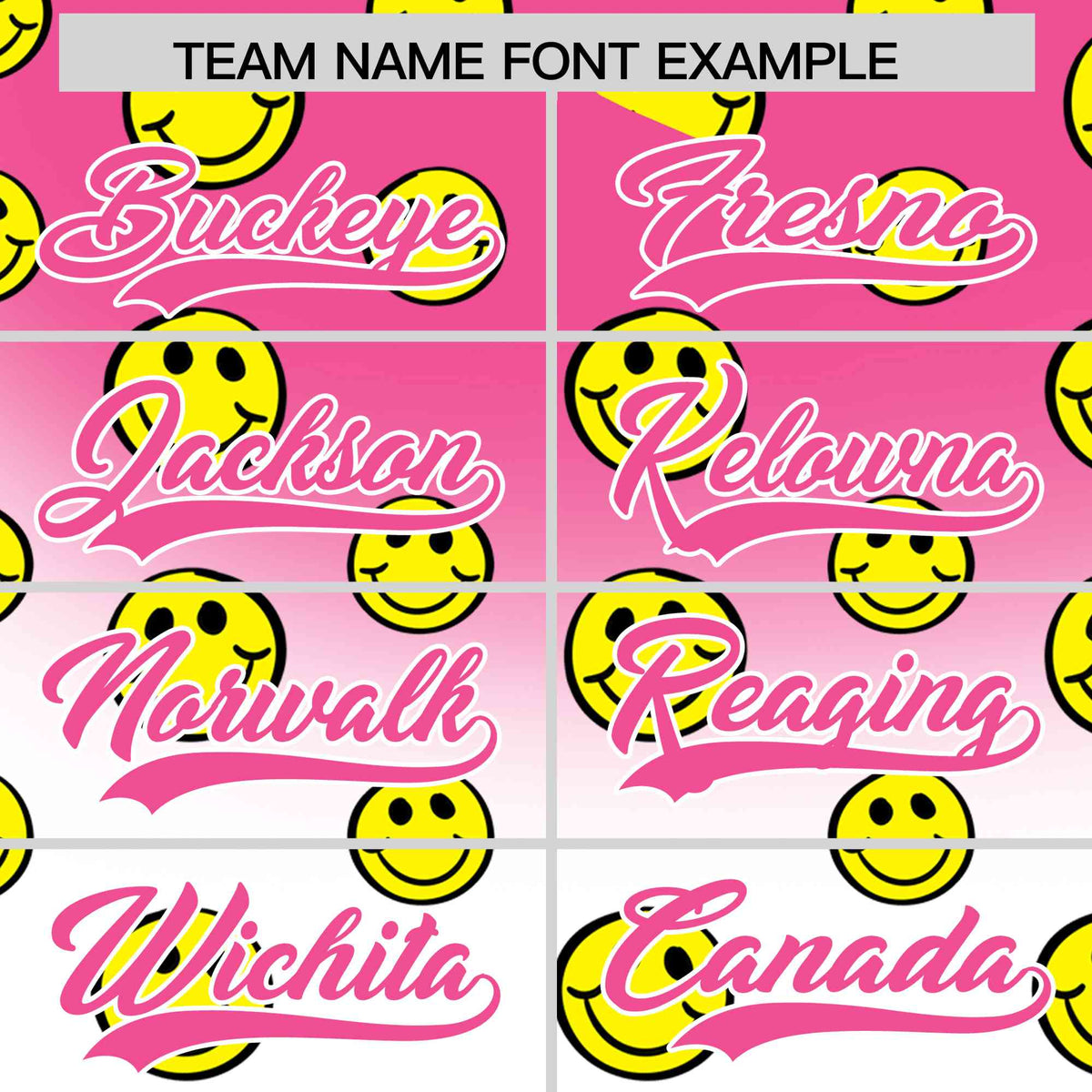 Custom Pink White Graffiti Gradient Pattern Authentic Smile Baseball Jersey