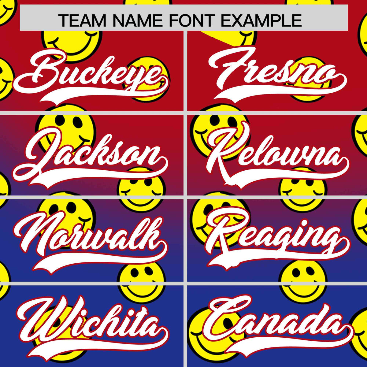 Custom Red Royal Graffiti Gradient Pattern Authentic Smile Baseball Jersey