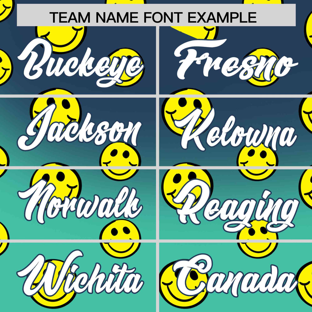 Custom Midnight Blue Bright Green Graffiti Gradient Pattern Authentic Smile Baseball Jersey