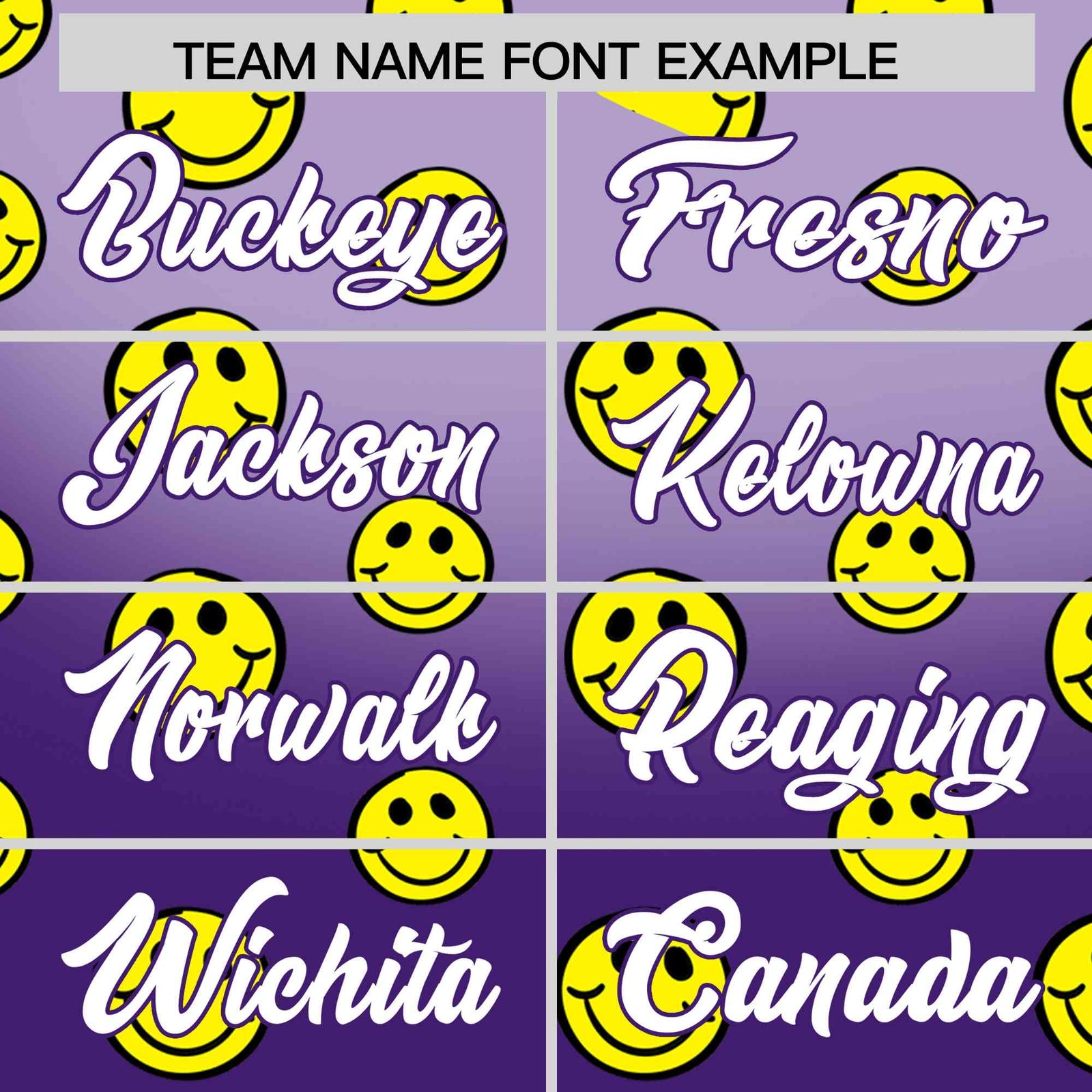 Custom Light Purple Purple Graffiti Gradient Pattern Authentic Smile Baseball Jersey