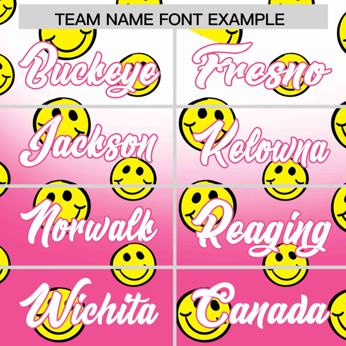 Custom White Pink Graffiti Gradient Pattern Authentic Smile Baseball Jersey