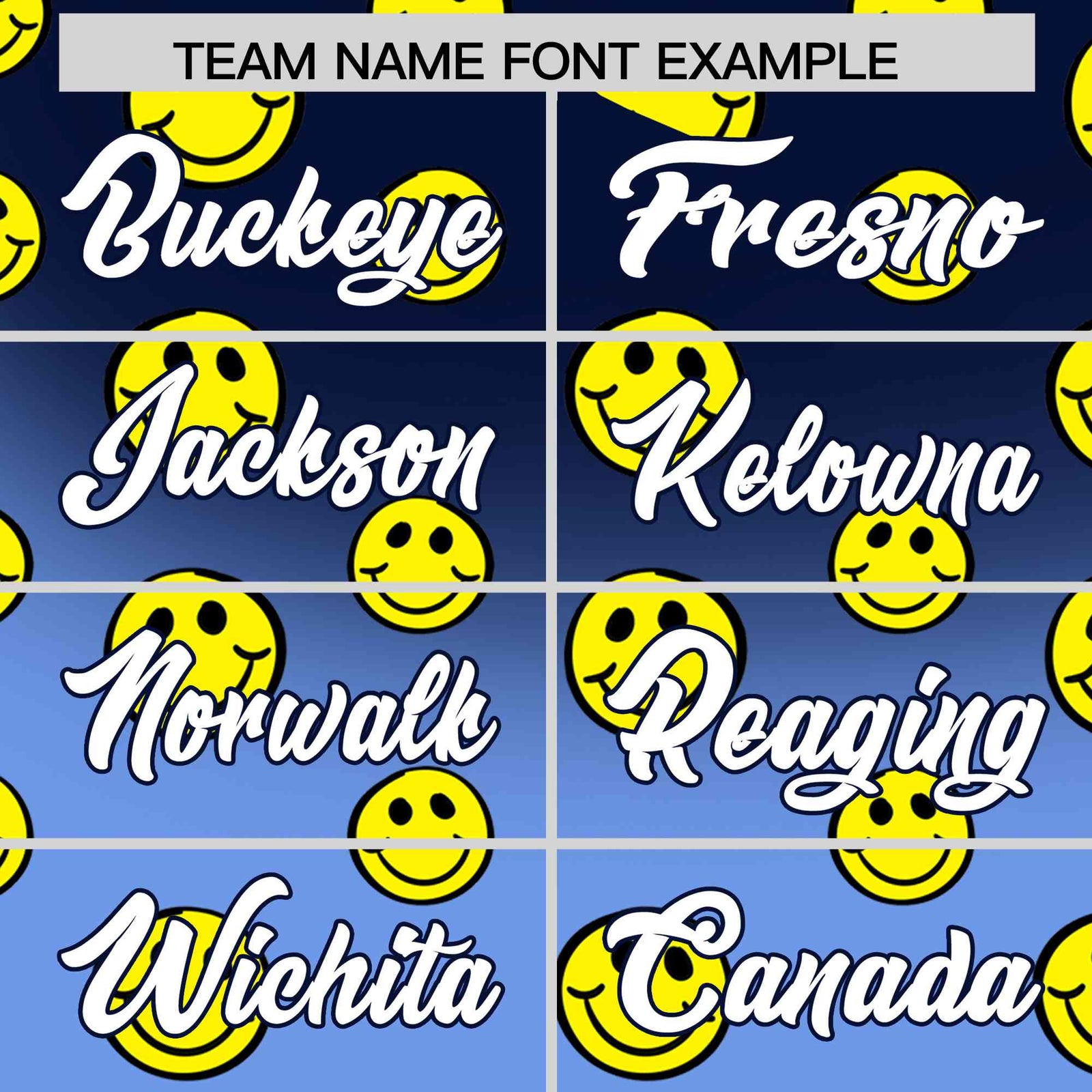 Custom Navy Light Blue Graffiti Gradient Pattern Authentic Smile Baseball Jersey