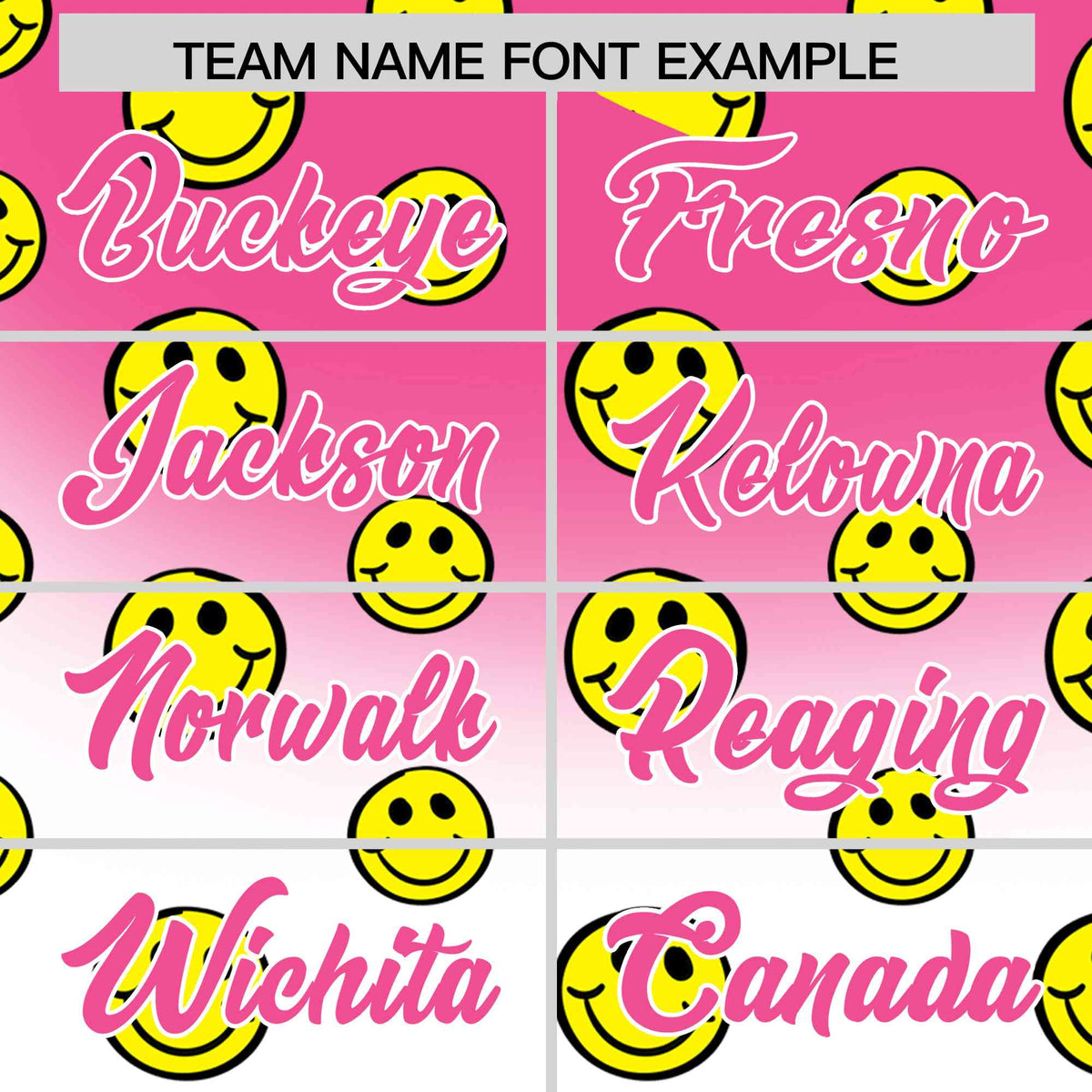 Custom Pink White Graffiti Gradient Pattern Authentic Smile Baseball Jersey