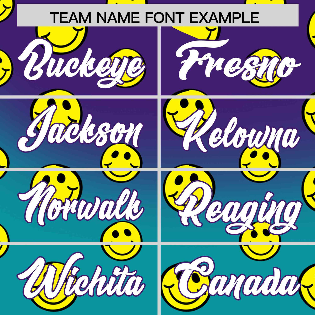 Custom Purple Aqua Graffiti Gradient Pattern Authentic Smile Baseball Jersey