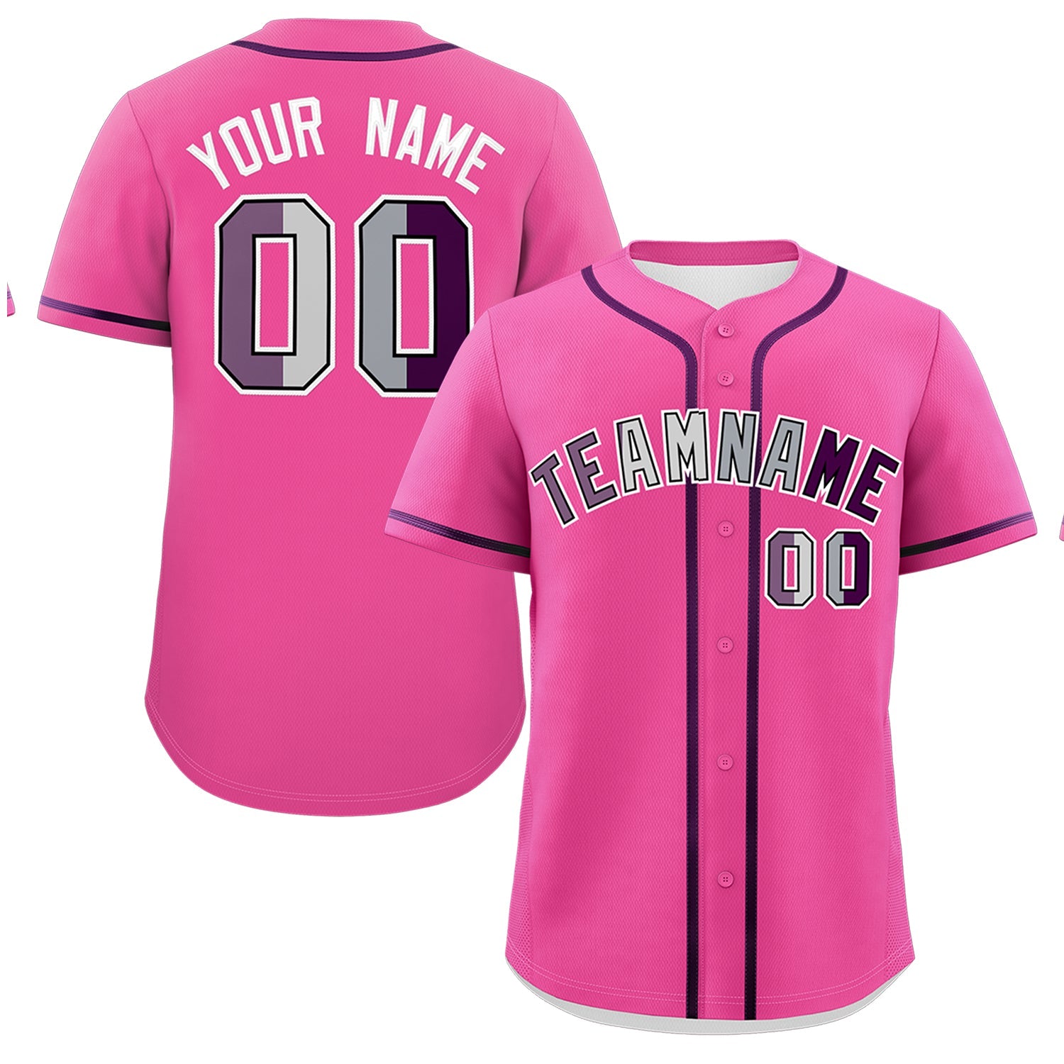 Custom Pink Purple Genderless For Pride Month Classic Style Baseball Jersey