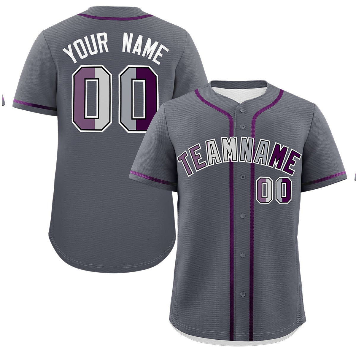 Custom Dark Gray Purple Genderless For Pride Month Classic Style Baseball Jersey| KXKSHOP