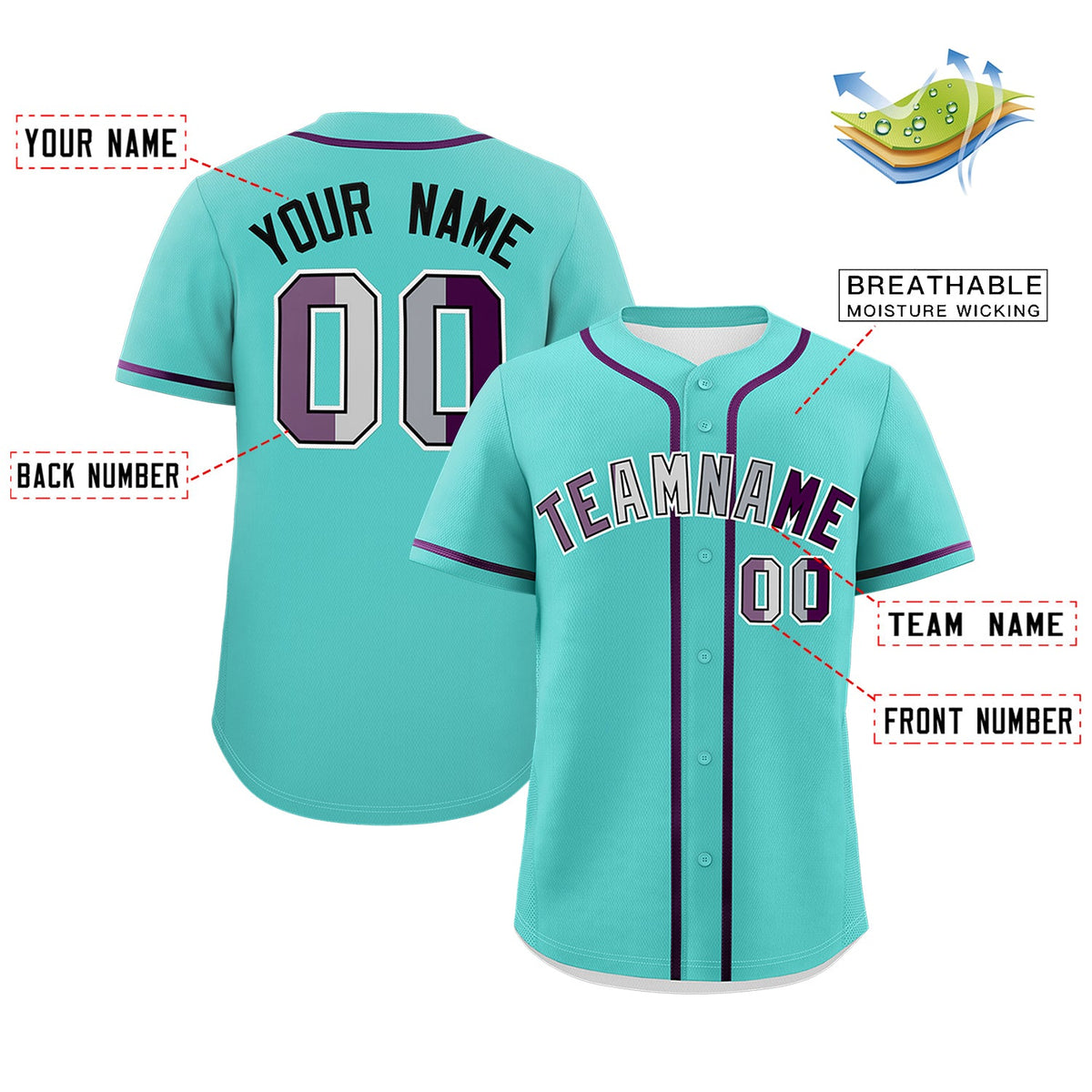 Custom Bright Green Purple Genderless For Pride Month Classic Style Baseball Jersey| KXKSHOP