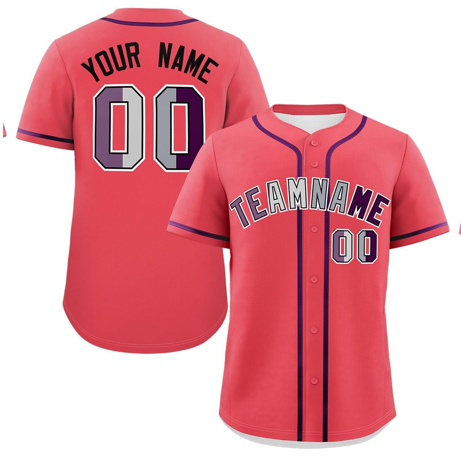 Custom Light Red Purple Genderless For Pride Month Classic Style Baseball Jersey| KXKSHOP