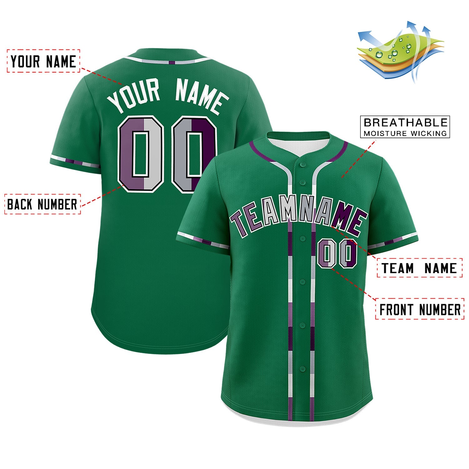 Custom Kelly Green Genderless For Pride Month Classic Style Baseball Jersey| KXKSHOP
