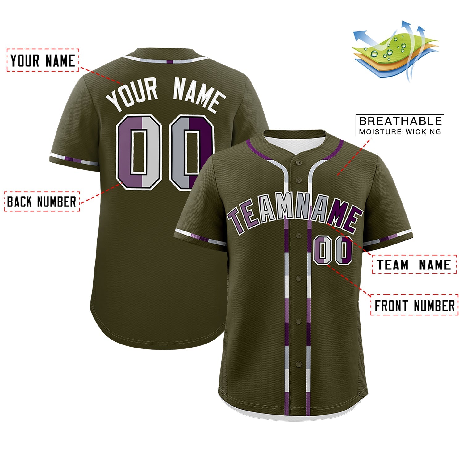 Custom Olive Genderless For Pride Month Classic Style Baseball Jersey| KXKSHOP