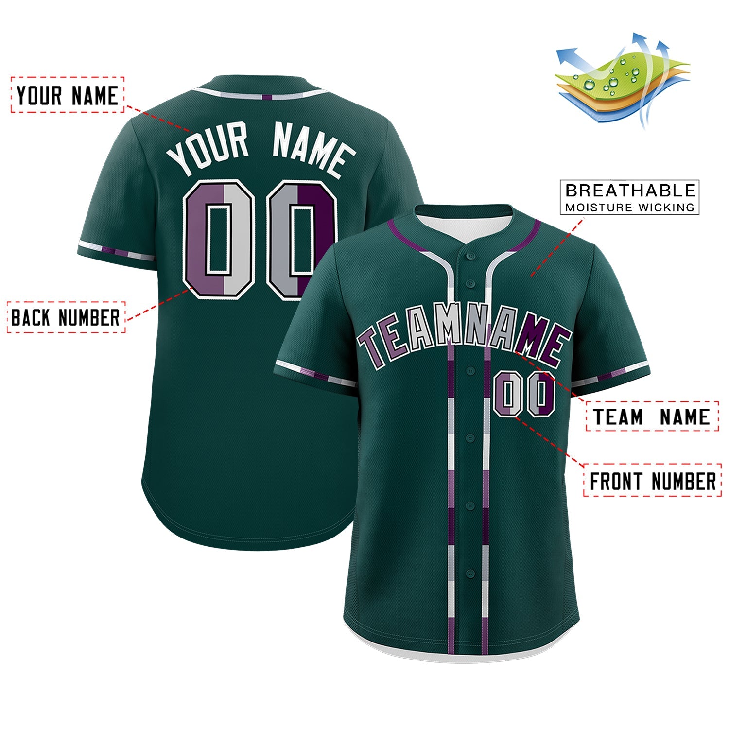 Custom Midnight Green Genderless For Pride Month Classic Style Baseball Jersey| KXKSHOP