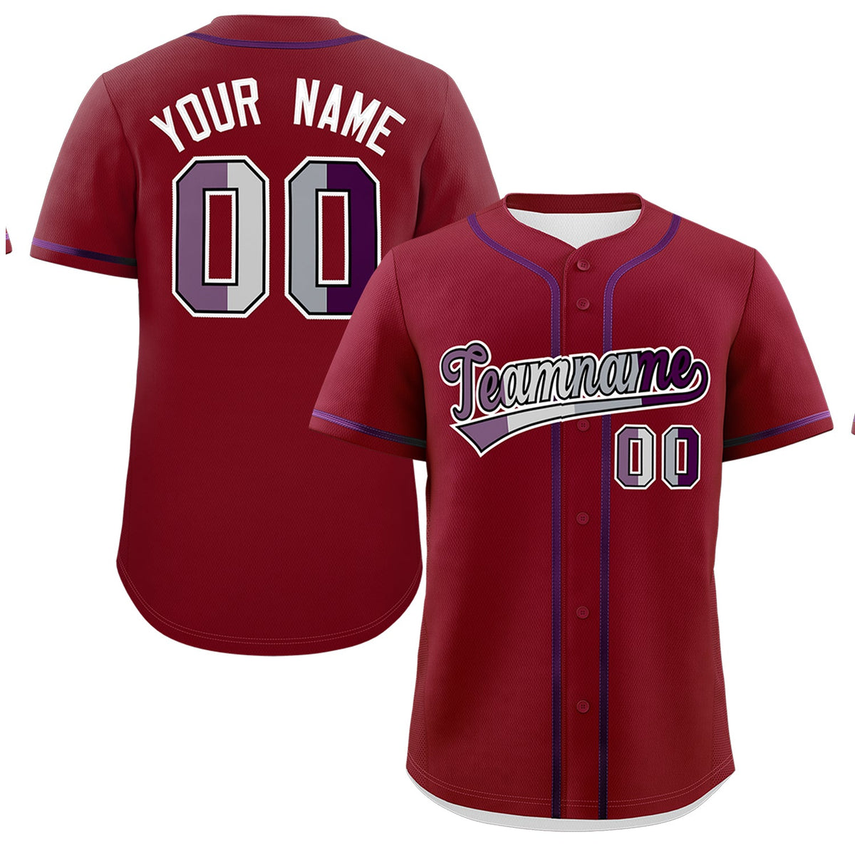 Custom Crimson Purple Genderless For Pride Month Classic Style Baseball Jersey| KXKSHOP