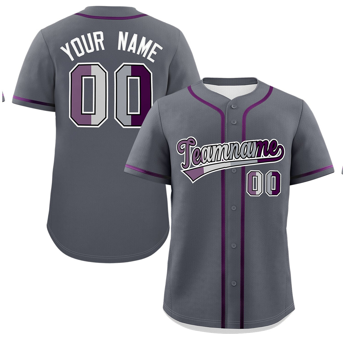 Custom Dark Gray Purple Genderless For Pride Month Classic Style Baseball Jersey| KXKSHOP