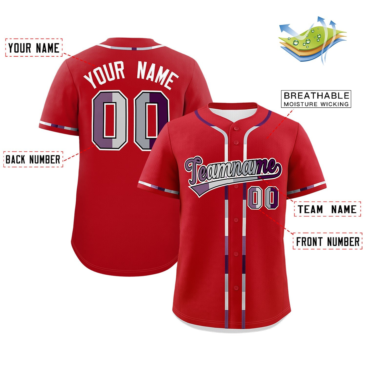Custom Red Genderless For Pride Month Classic Style Baseball Jersey| KXKSHOP