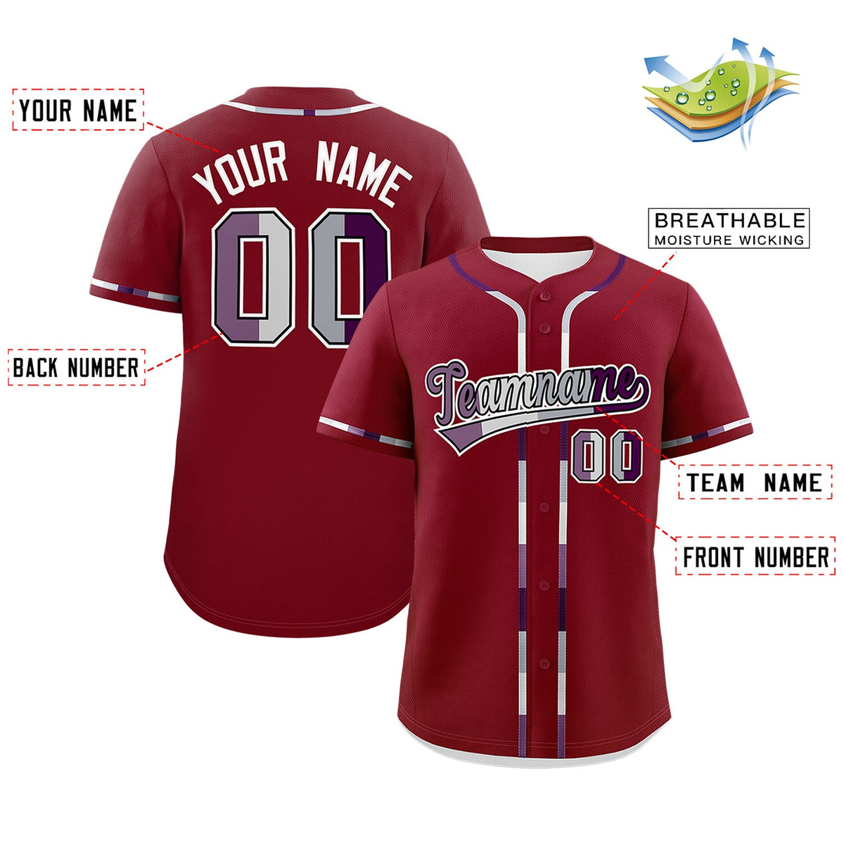 Custom Crimson Genderless For Pride Month Classic Style Baseball Jersey| KXKSHOP