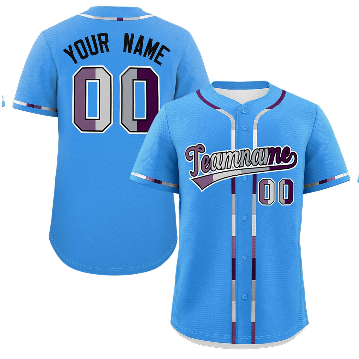 Custom Powder Blue Genderless For Pride Month Classic Style Baseball Jersey| KXKSHOP