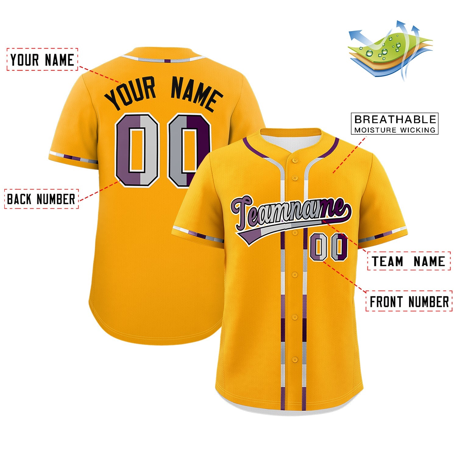Custom Yellow Genderless For Pride Month Classic Style Baseball Jersey| KXKSHOP