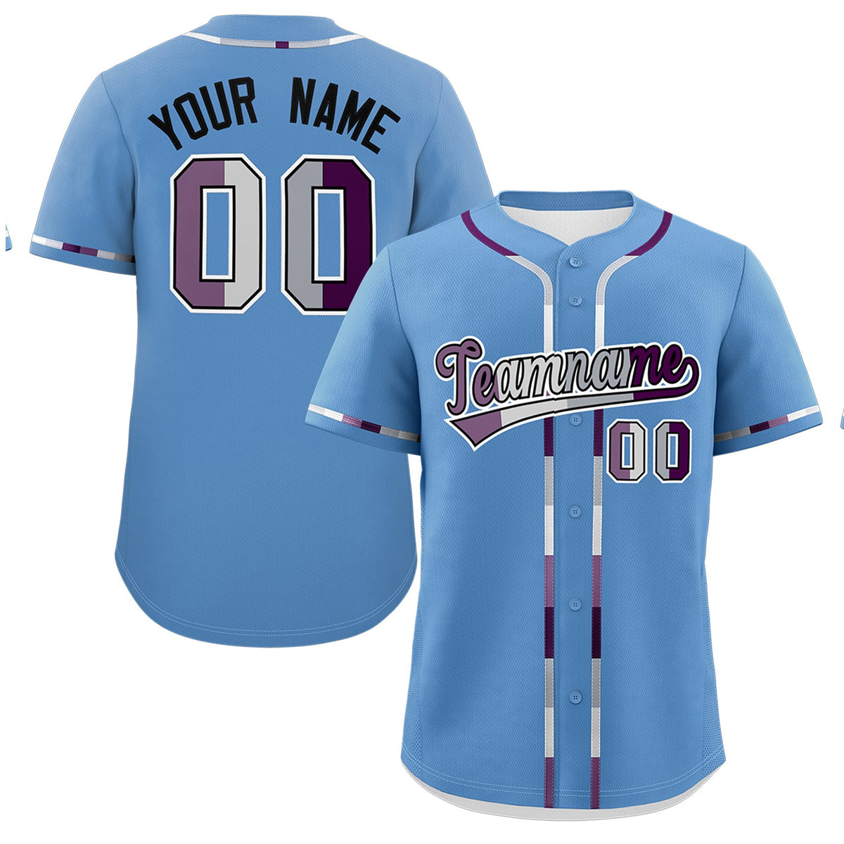 Custom Light Blue Genderless For Pride Month Classic Style Baseball Jersey| KXKSHOP