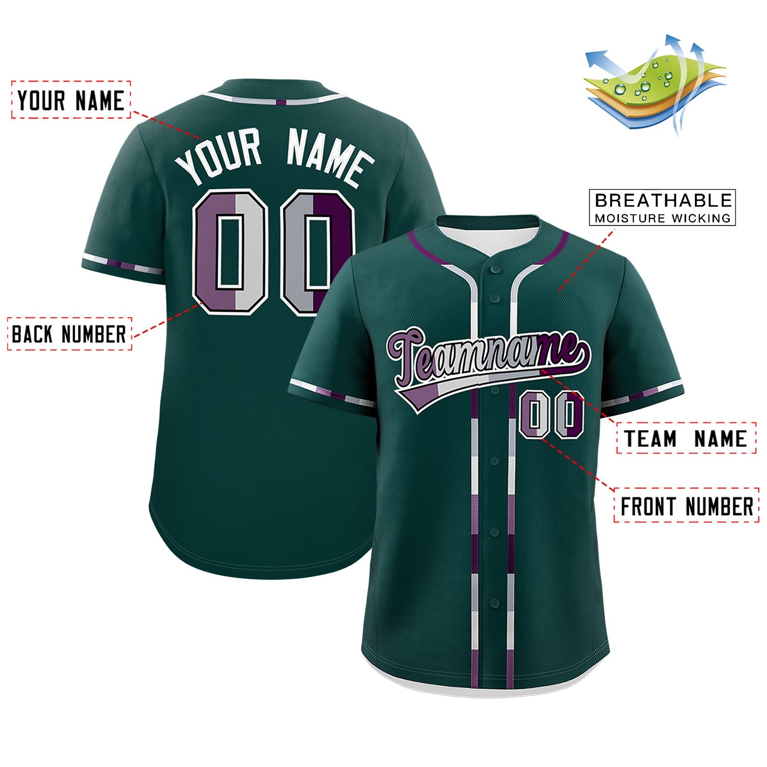 Custom Midnight Green Genderless For Pride Month Classic Style Baseball Jersey| KXKSHOP