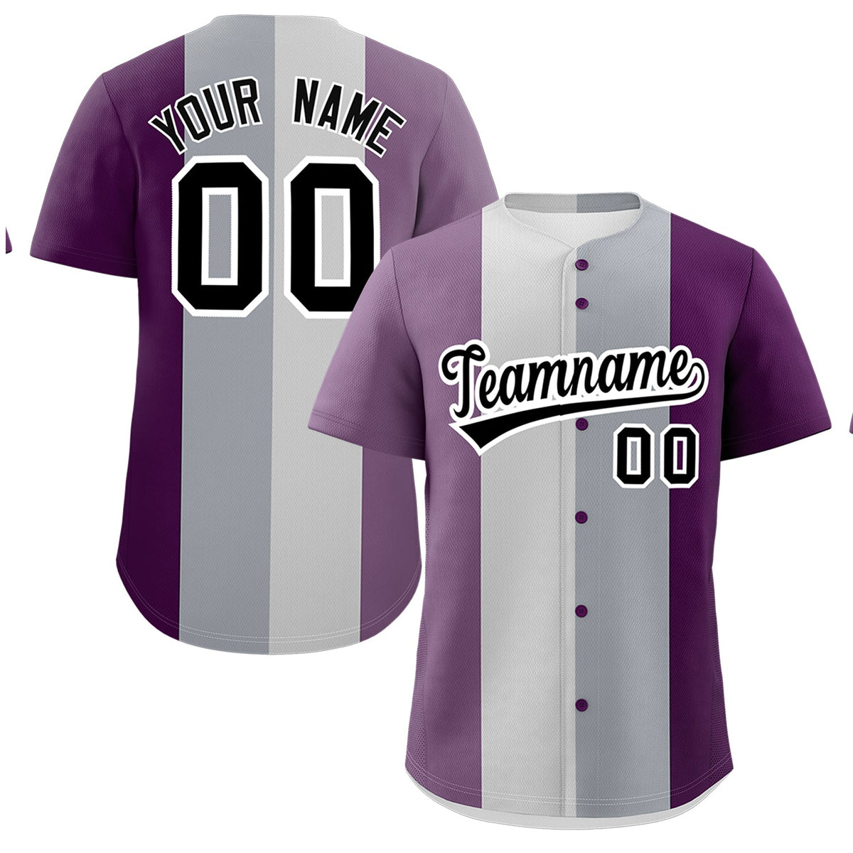 Custom Purple Light Purple Gray Genderless For Pride Month Classic Style Baseball Jersey| KXKSHOP