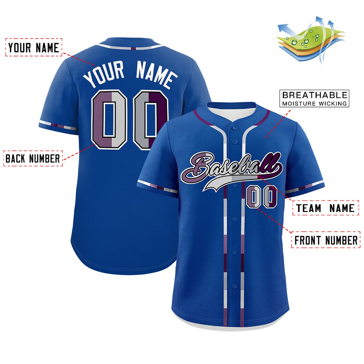 Custom Royal Blue Genderless For Pride Month Classic Style Baseball Jersey| KXKSHOP