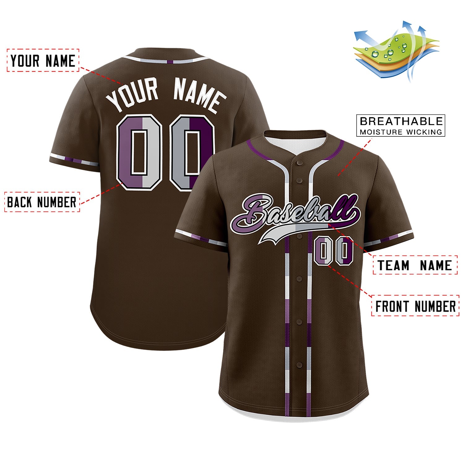Custom Brown Genderless For Pride Month Classic Style Baseball Jersey| KXKSHOP