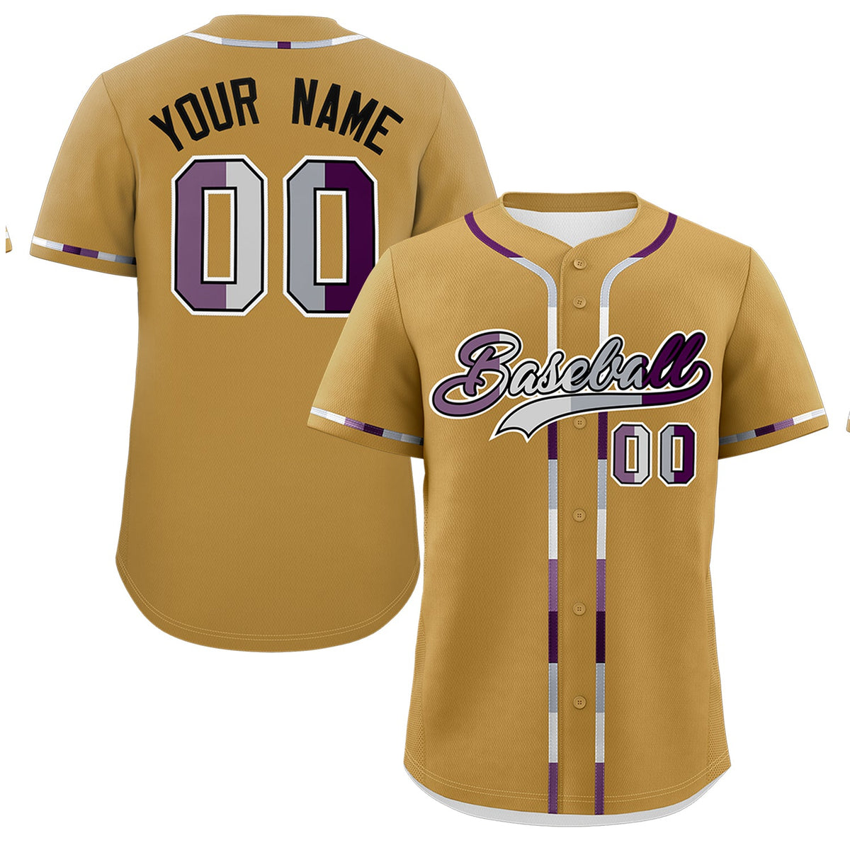 Custom Old Gold Genderless For Pride Month Classic Style Baseball Jersey| KXKSHOP