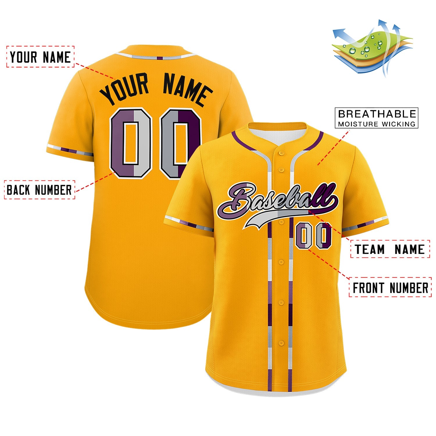 Custom Yellow Genderless For Pride Month Classic Style Baseball Jersey| KXKSHOP