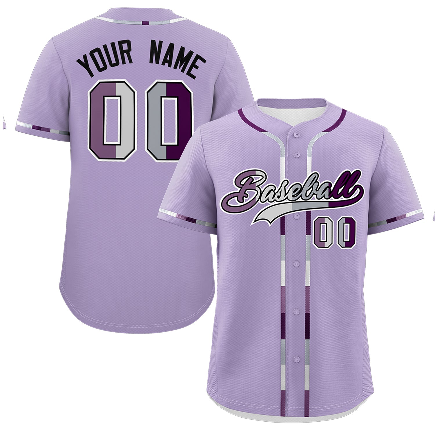 Custom Light Purple Genderless For Pride Month Classic Style Baseball Jersey| KXKSHOP