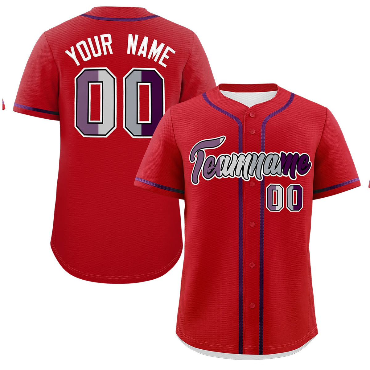 Custom Red Purple Genderless For Pride Month Classic Style Baseball Jersey| KXKSHOP