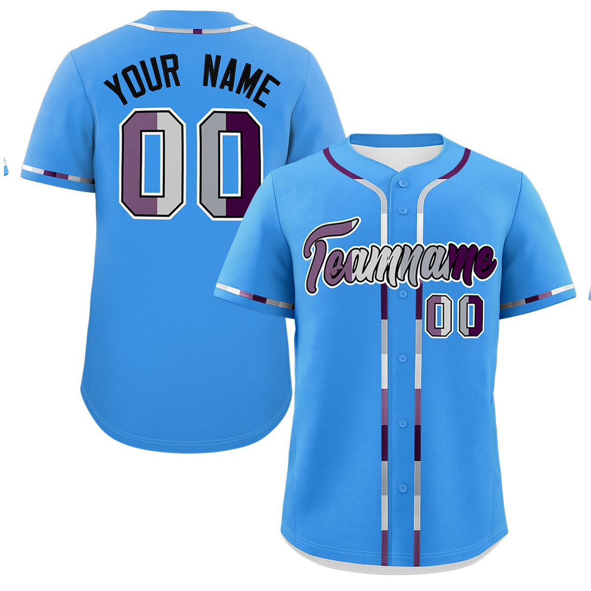Custom Powder Blue Genderless For Pride Month Classic Style Baseball Jersey| KXKSHOP