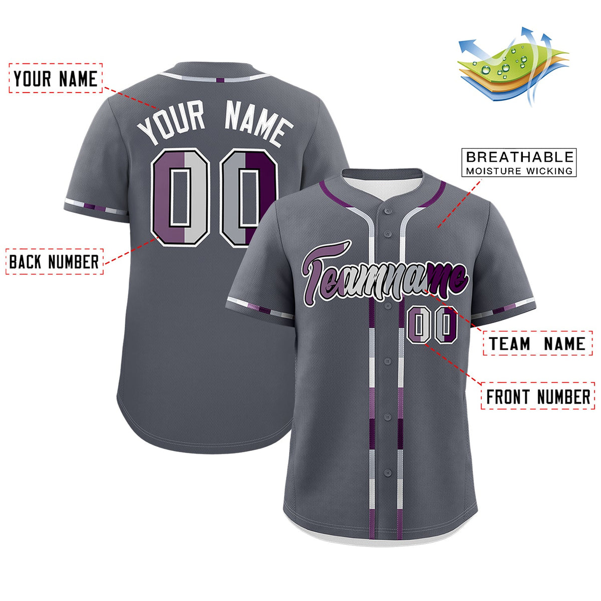 Custom Dark Gray Genderless For Pride Month Classic Style Baseball Jersey| KXKSHOP
